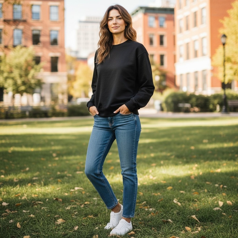 Lululemon Women's Perfectly Oversized Crewneck Sweatshirt Black Size 10 Pullover